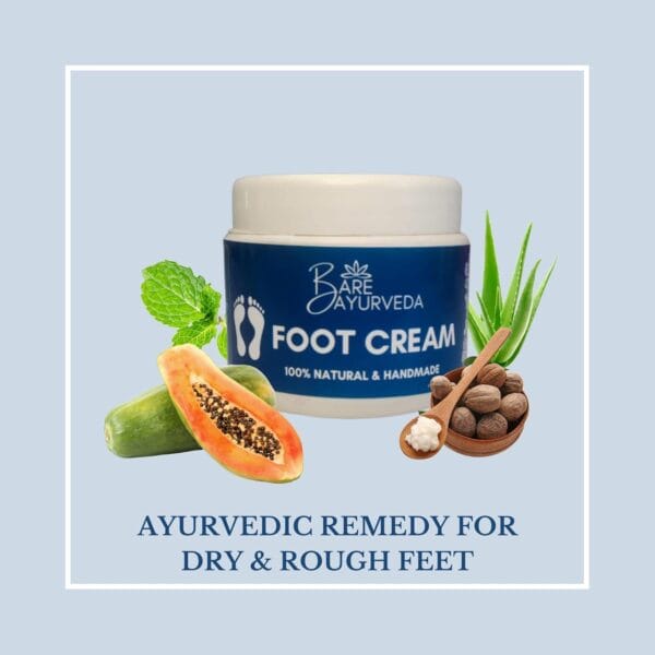 Bare Ayurveda Foot Cream | For Rough, Dry and Cracked Heel | With Shea butter, Papaya & more (50gm)